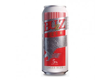 Buzz beer lager can 5% Alc